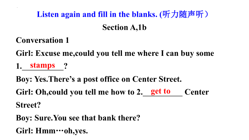 Unit 3 Could you please tell me where the restrooms are? SectionA（1a-2d)）课件+嵌入音频(共21张PPT)