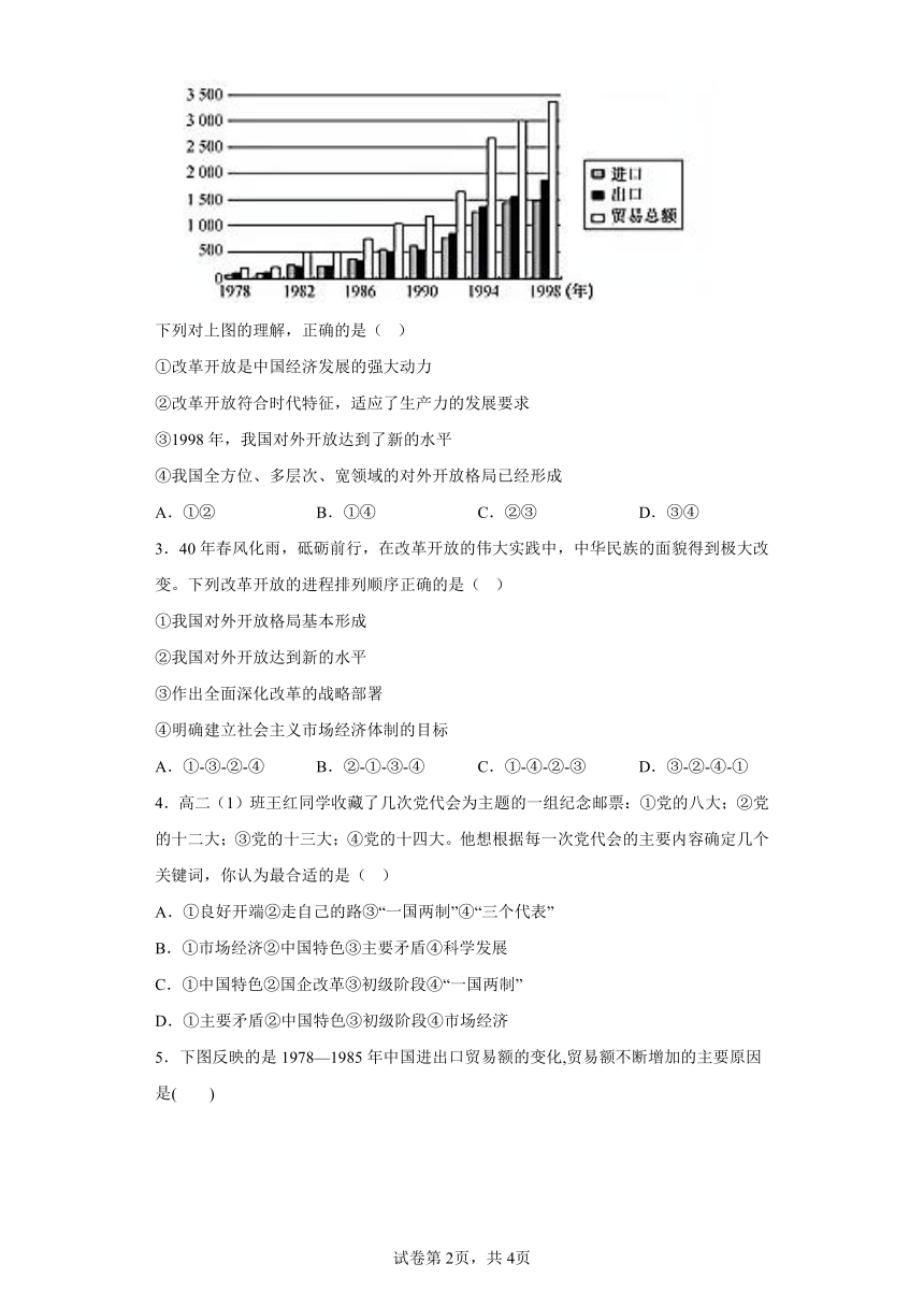 第03练伟大的改革开放复习学案（含解析）2023-2024学年度高中政治统编版必修一中国特社会主义