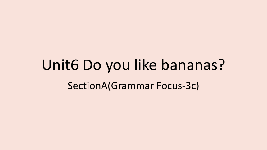 Unit 6 Do you like bananas?Section A Grammar Focus-3c 课件 2023-2024学年人教版七年级上册 (共25张PPT)