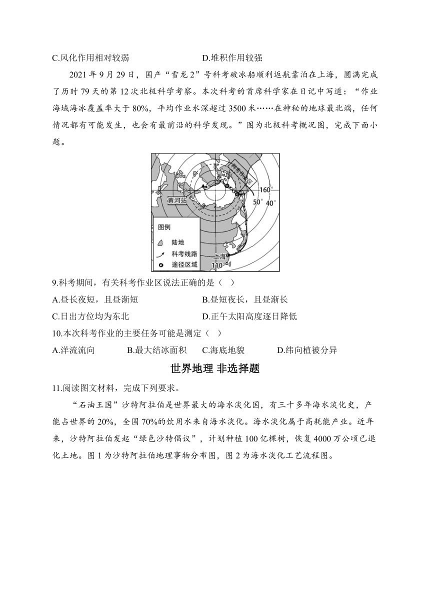 2024届新高考地理一轮复习题型练--世界地理（解析版）