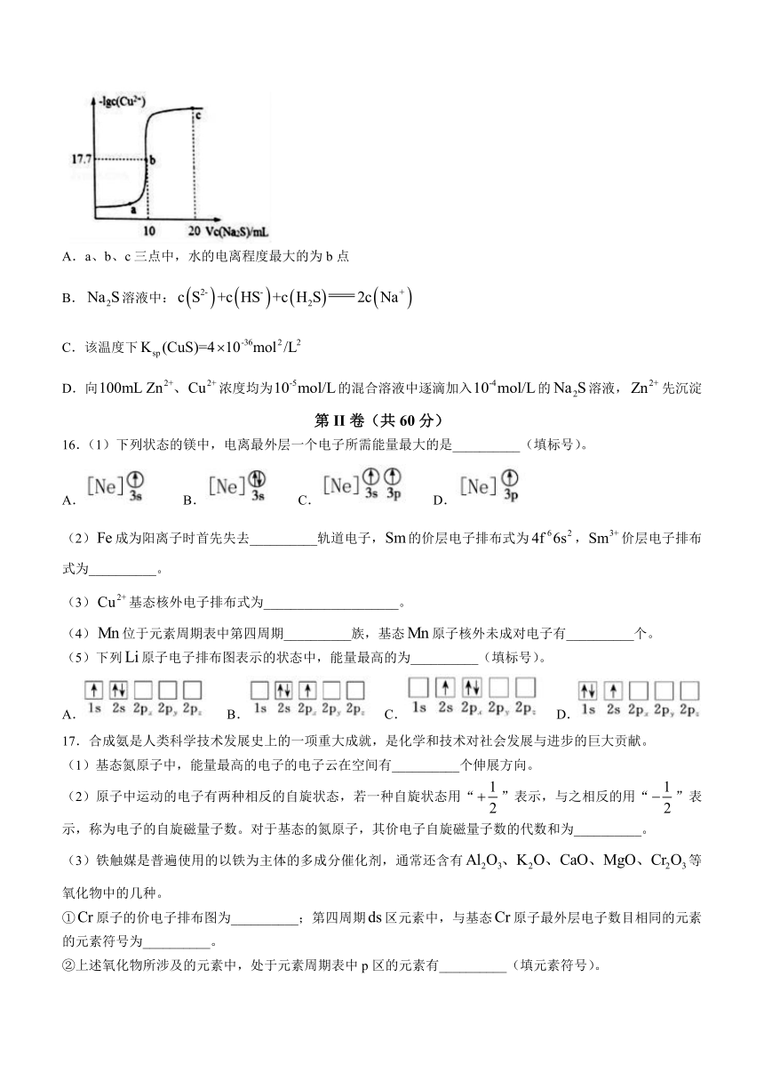 山东省菏泽市重点中学2023-2024学年高二上学期第三次月考化学试题（含答案）