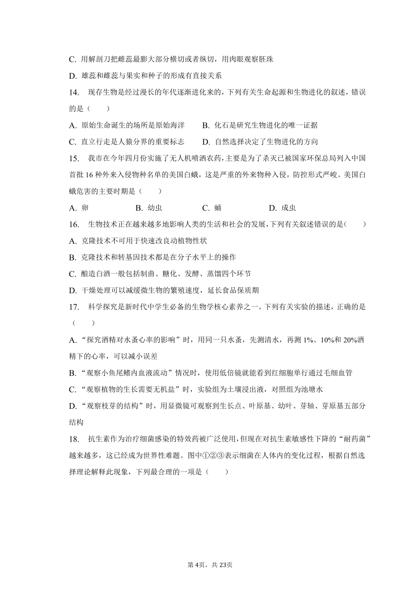 2022-2023学年山东省枣庄市台儿庄八年级（下）期末生物试卷（含解析）
