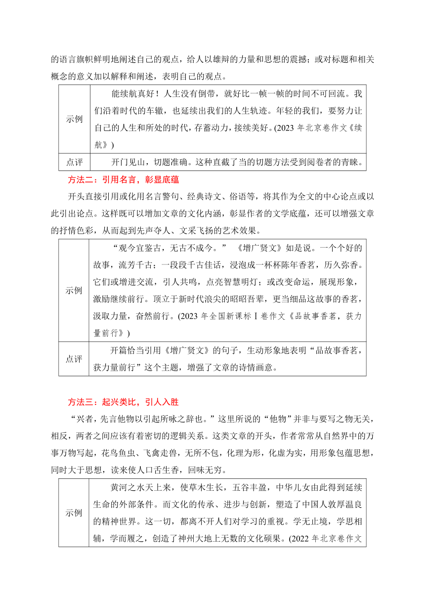 08 高考作文如何写好开头段精准突破-2024年高考语文作文