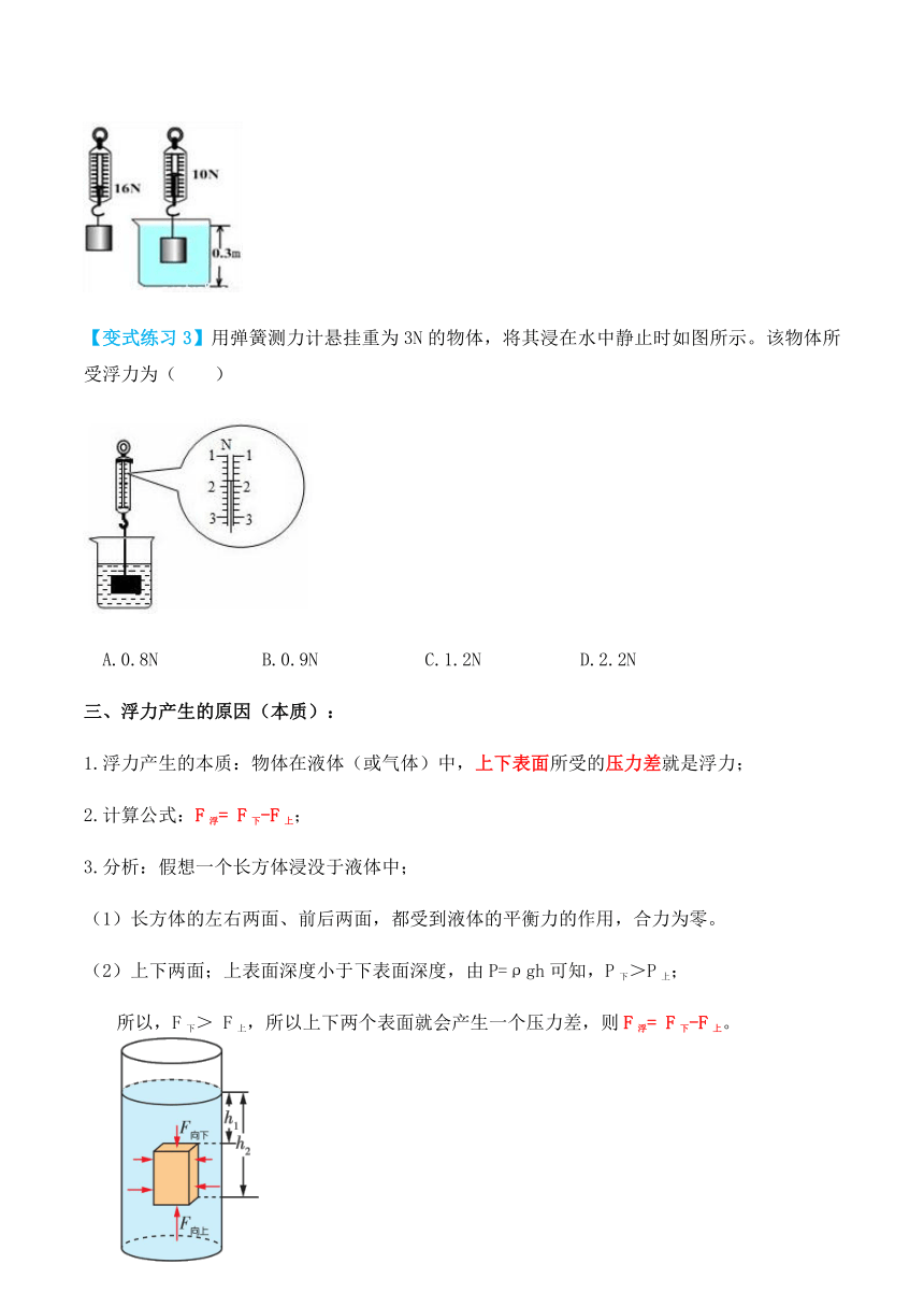 人教版八年级物理下册10.1浮力（讲义）（含解析）