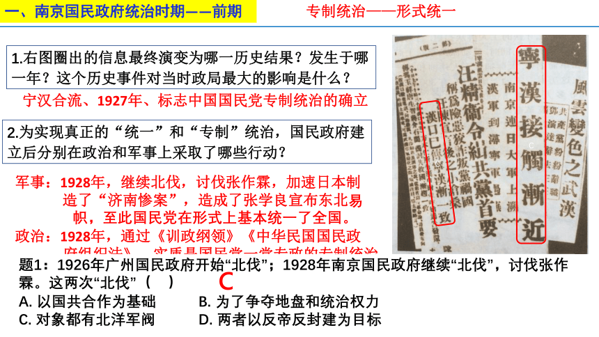 纲要（上）第22课 南京国民政府的统治和中国共产党开辟革命新道路 课件（13张PPT）