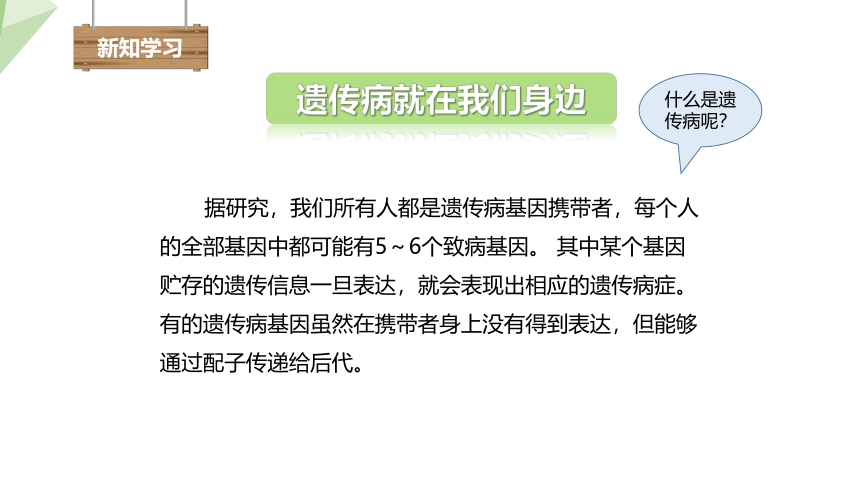 6.20.6 遗传病和人类健康 课件 (共18张PPT)2023-2024学年初中生物北师版八年级上册