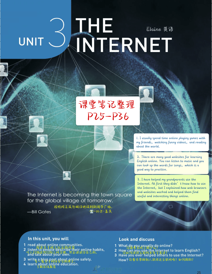【教材完全解读】新人教版必修二Unit 3 The internet课堂笔记（PDF电子书版）