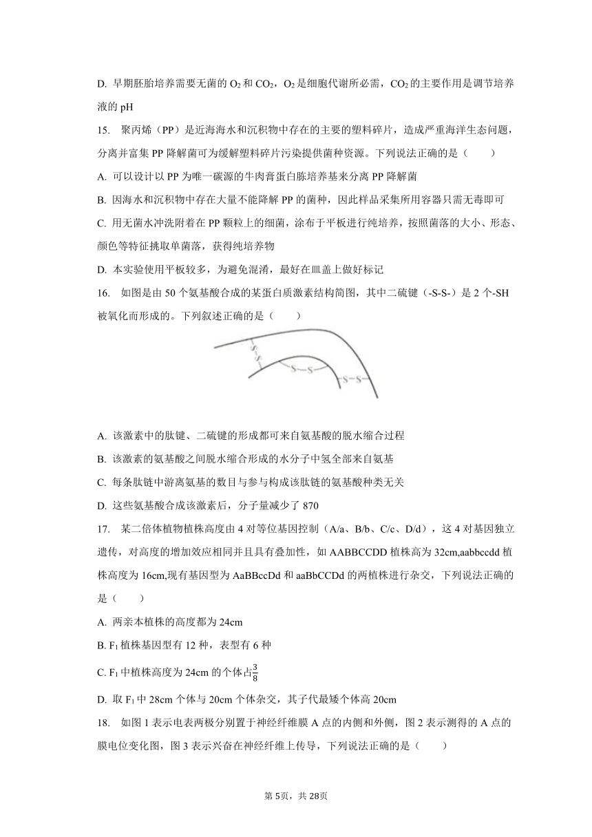 2023-2024学年山东省济南市高三（上）开学生物试卷（含解析）