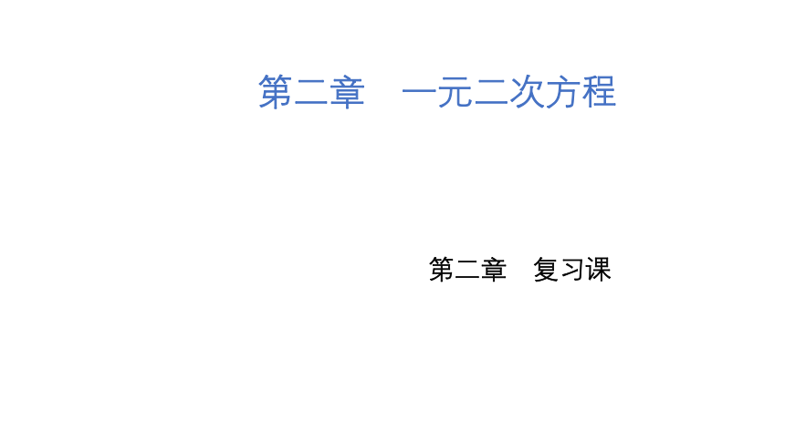 第二章 一元二次方程 复习课(共23张PPT)  北师大版九年级上册数学