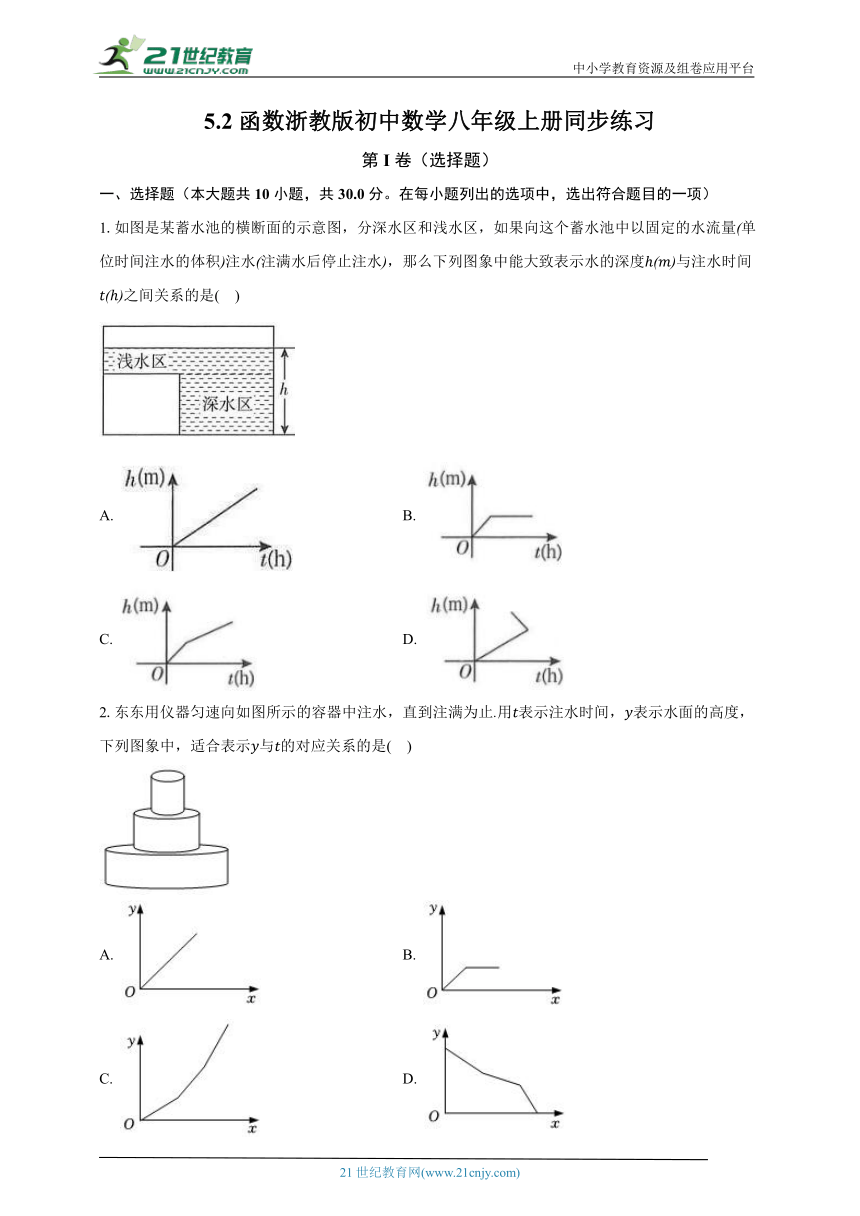 5.2函数 浙教版初中数学八年级上册同步练习（含解析）