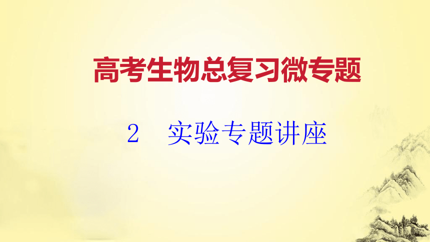 高考生物总复习微专题2 实验专题讲座(课件共38张PPT)