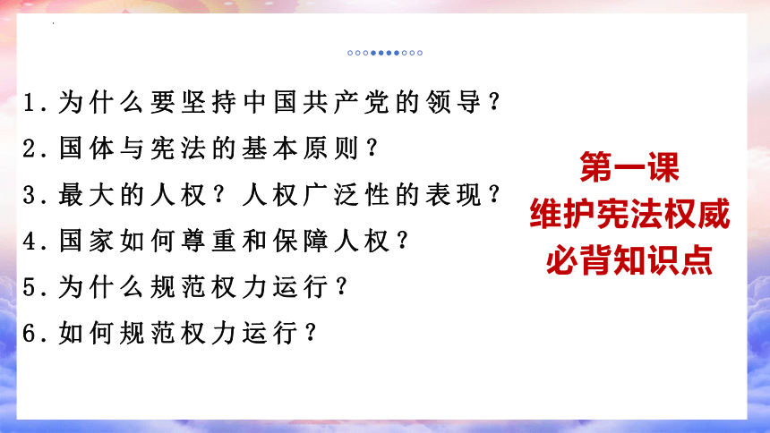 第一单元 坚持宪法至上  复习课件(共23张PPT) 统编版道德与法治八年级下册