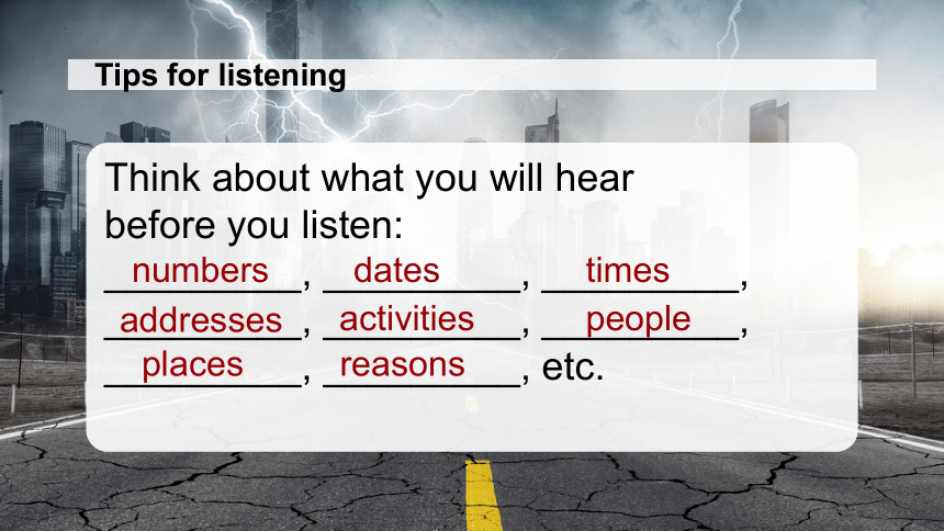 人教版（2019）  必修第一册  Unit 4 Natural Disasters  Listening and Speaking课件(共21张PPT，内镶嵌视频和音频)