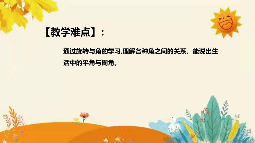 【新】北师大版小学数学四年级上册第二单元第四课 《旋 转 与 角》说课课件(共34张PPT)附板书含反思及课堂练习和答案