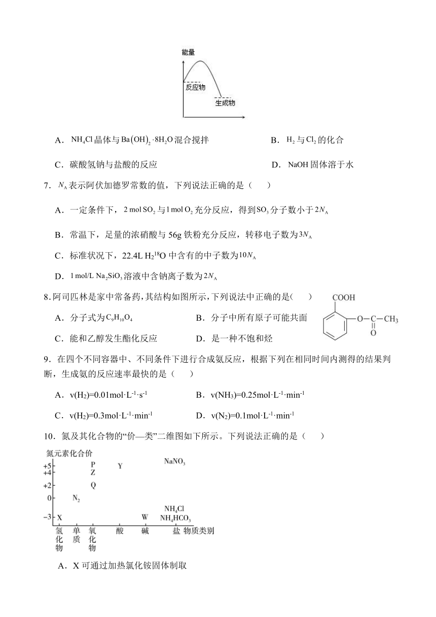 四川省广安市岳池县2023-2024学年高二上学期入学考试化学试卷（含答案）