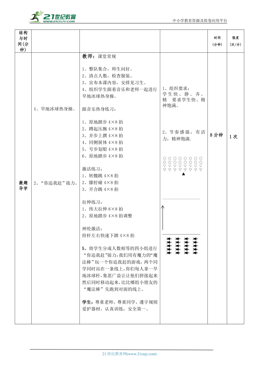 体育与健康二年级 第15课时 障碍运球+游戏：跋山涉水--旱地冰球障碍运球 大单元课时教案