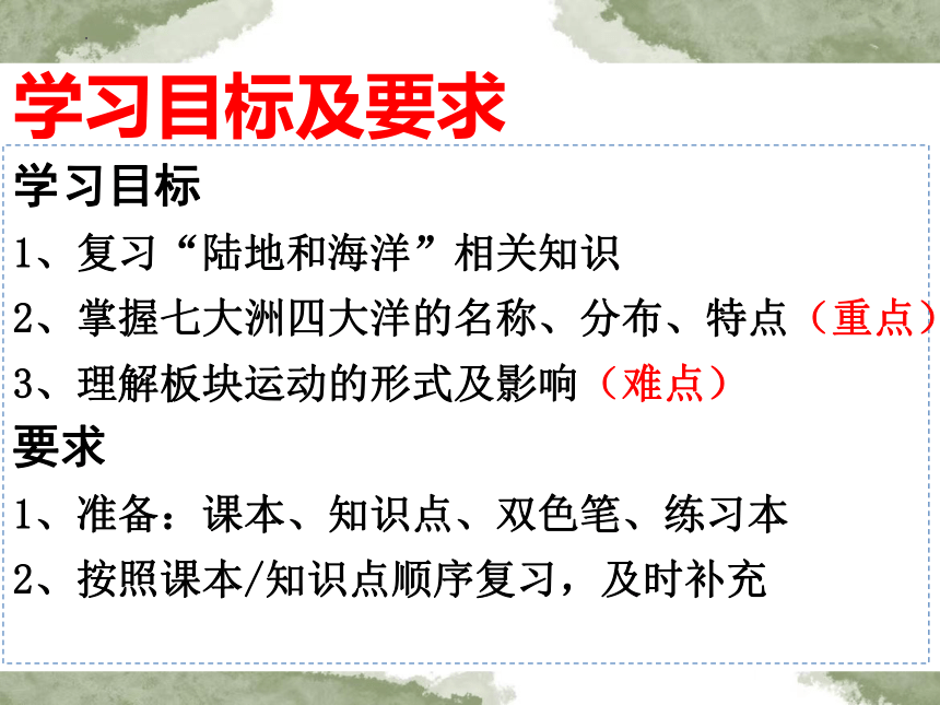 2023-2024学年人教版地理七年级上册期末复习课4：陆地和海洋课件(共24张PPT)