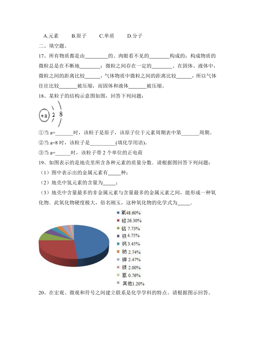 2023—2024学年人教化学九年级上册第3单元 物质构成的奥秘  分层练习(含答案)