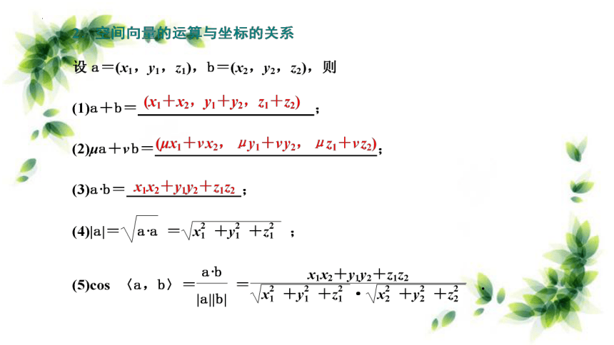 1.1.3空间向量的坐标与空间直角坐标系 课件（共22张PPT）