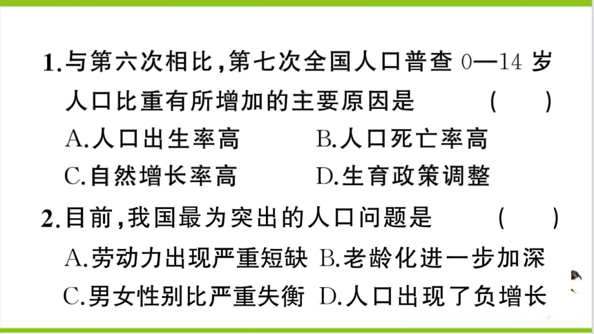 【掌控课堂-同步作业】人教版地理八(上)期末专项练 专项三 中国的人口、经济与文化 (课件版)