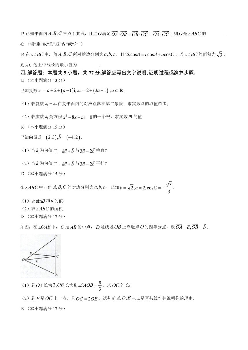 河北省沧州市沧州十校2023-2024学年高一下学期3月月考数学试题（含解析）