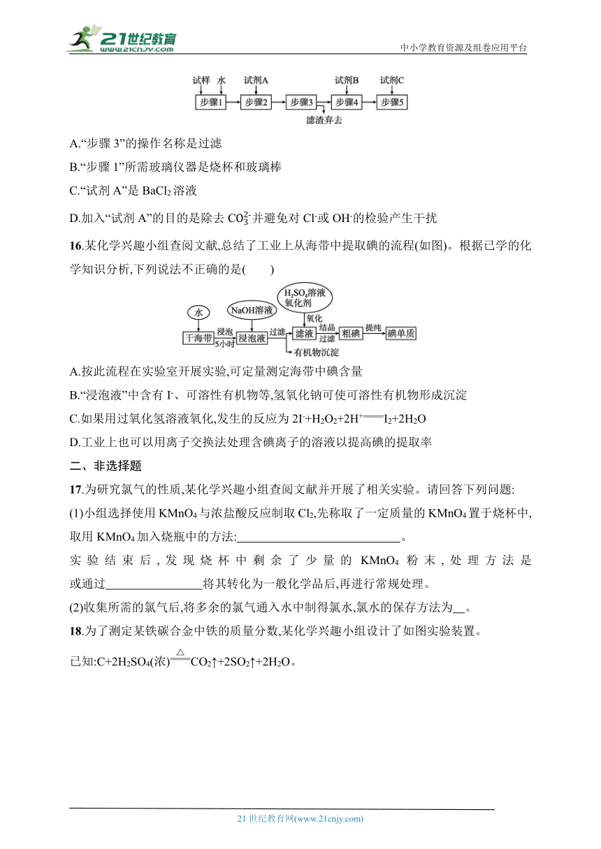 2024化学学业水平考试专题练--优化集训17　化学实验（含解析）