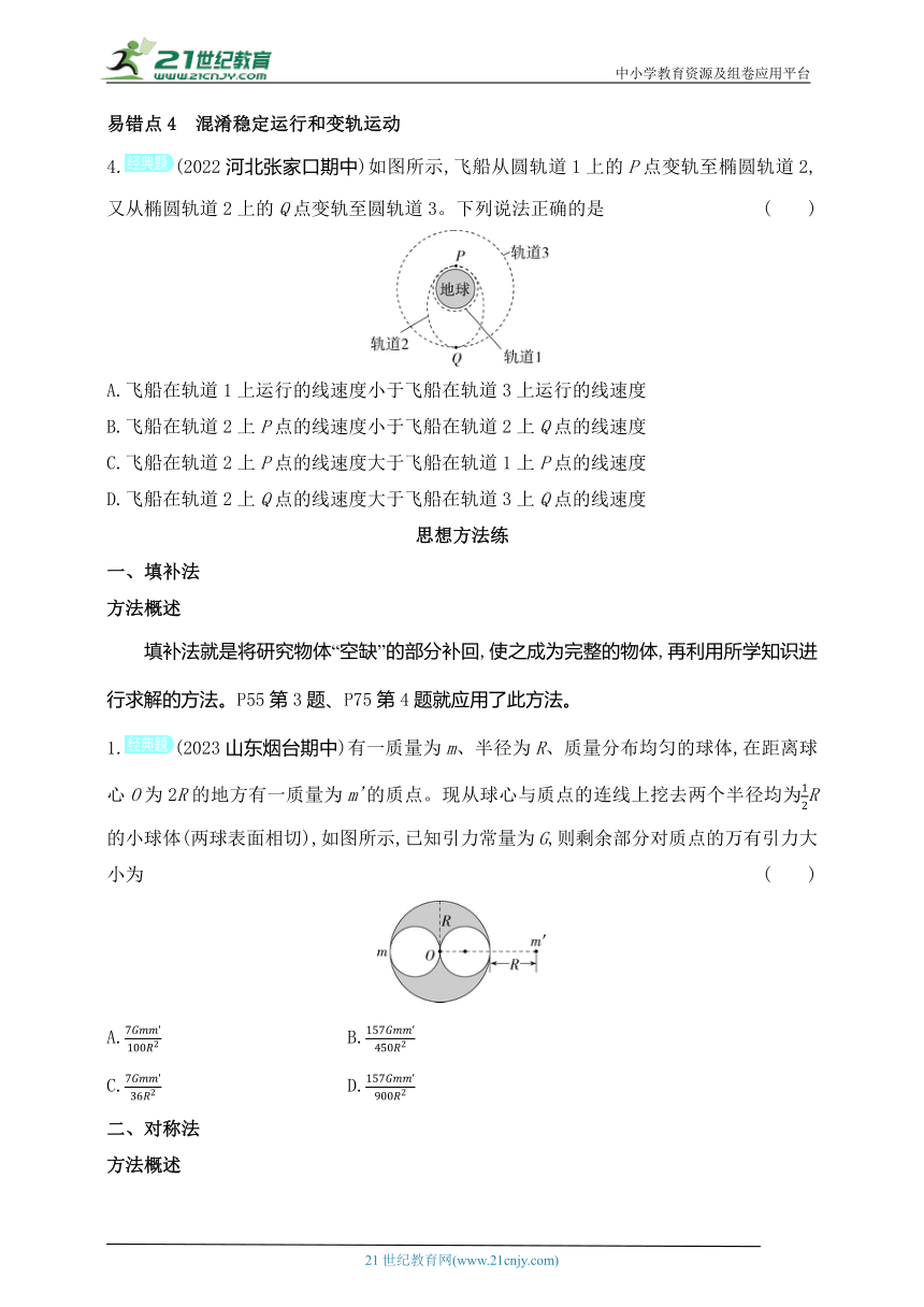 2024人教版高中物理必修第二册同步练习题--第七章　万有引力与宇宙航行复习提升（有解析）