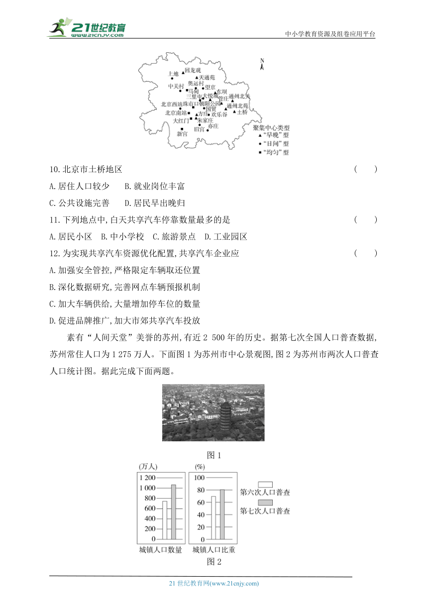 2024中图版高中地理必修第二册同步练习题--期中学业水平检测（含解析）