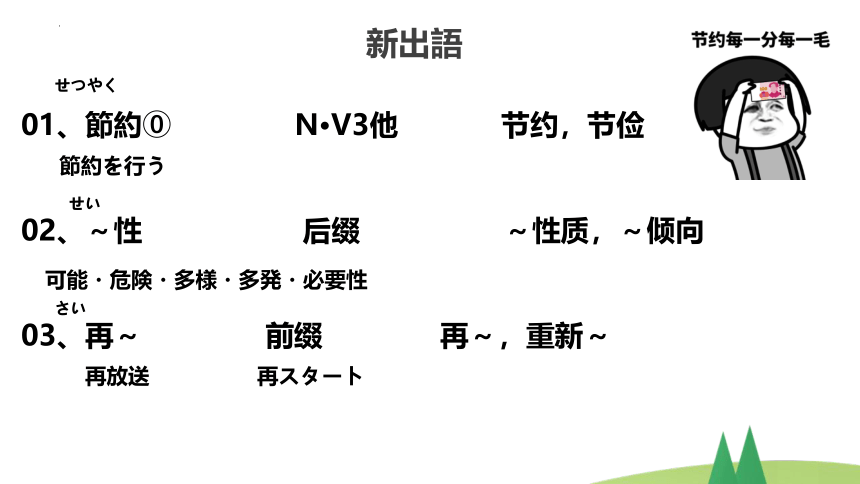 第7課三つの節約 単語课件-2023-2024学年高中日语人教版第二册