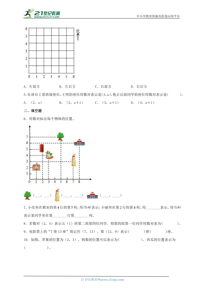 人教版五年级数学上册2.1数对与位置（学案）