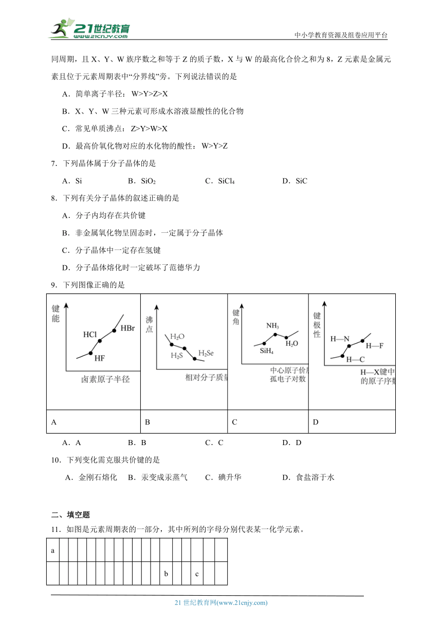 苏教版（2019） 高中化学选择性必修2 3.4.3分子晶体同步练习（含解析）