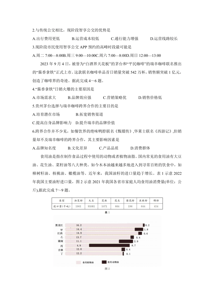 湖北省黄冈市部分普通高中2023-2024学年高三上学期期中考试地理试题（PDF版含答案）