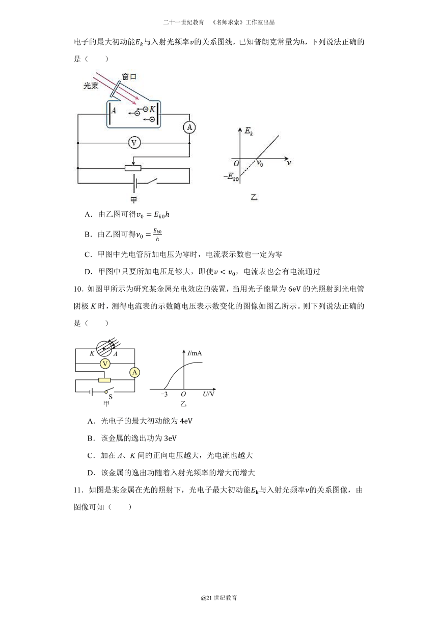 同步课时精练（十五）4.2光电效应（含解析）