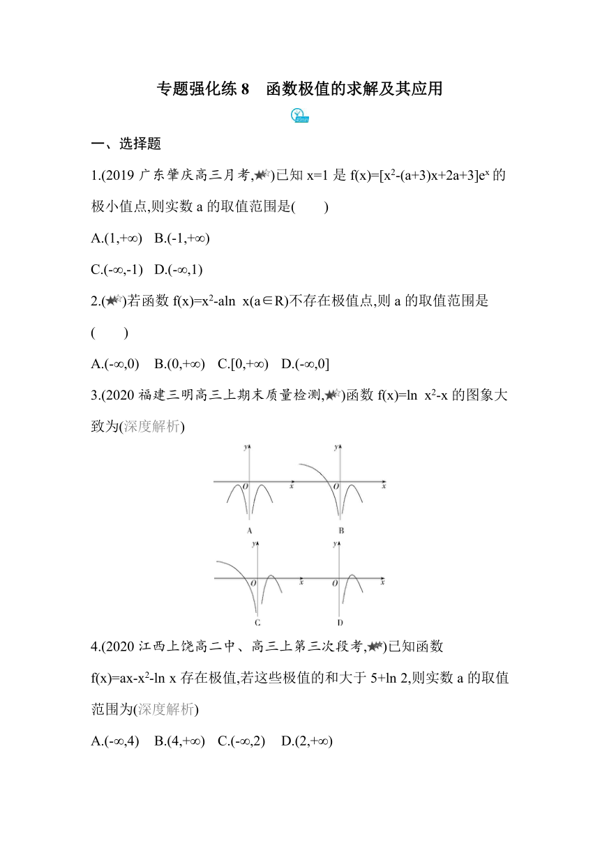 人教版高中数学选择性必修第二册第五章专题强化练8函数极值的求解及其应用 同步练习(含解析)