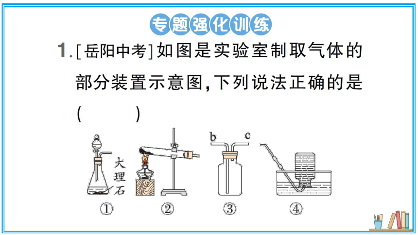 【同步作业】第7单元 专题三 常见气体的实验室制取（课件版）