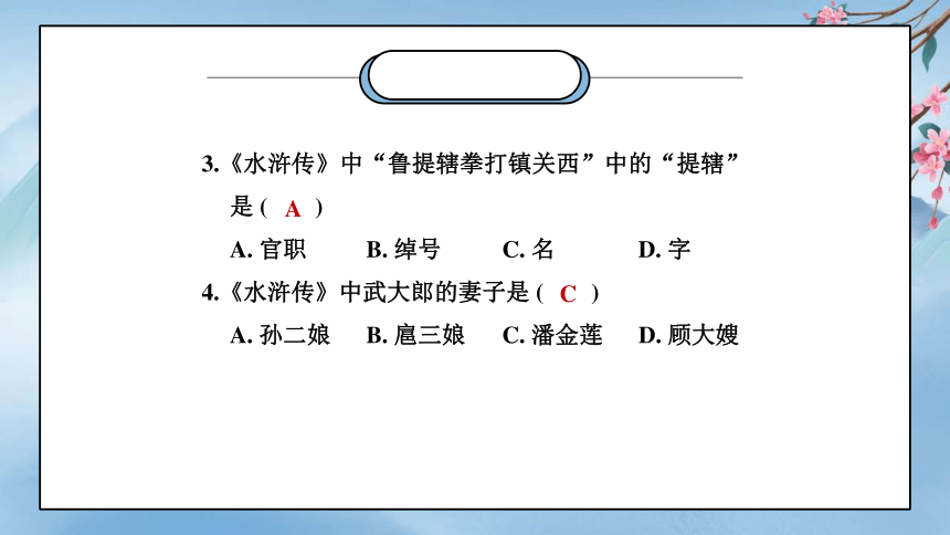 第六单元名著导读《水浒传》练习课件（共24张ppt）