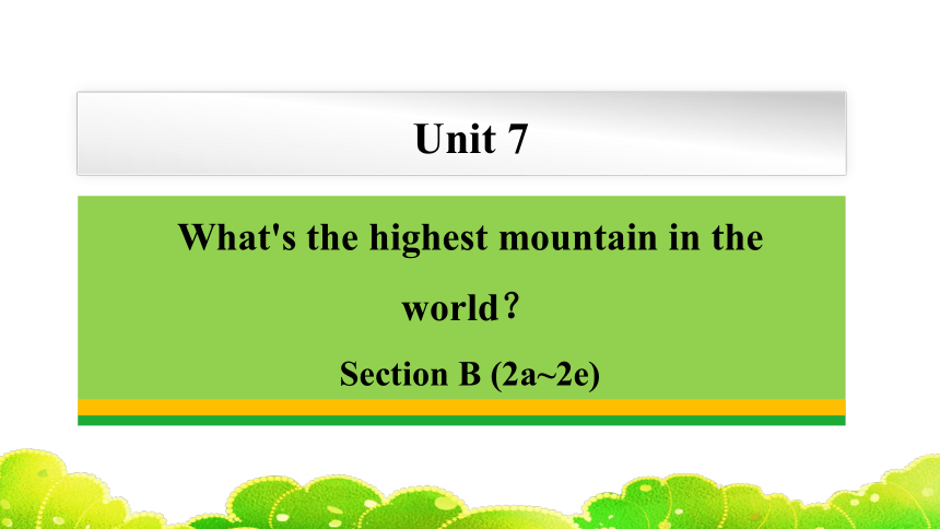 Unit 7 What's the highest mountain in the world? Section B (2a~2e) 课件（36张PPT） 2023-2024学年人教版英语八年级下册