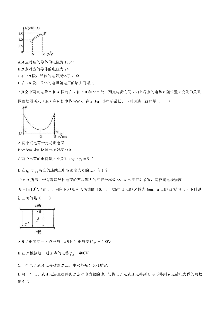 江西省部分学校2023-2024学年高二上学期10月月考物理试题（含解析）