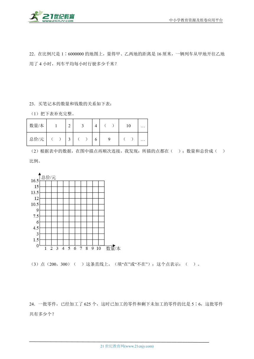 分班考重点专题：比和比例（专项训练）-小学数学六年级下册青岛版（含答案）