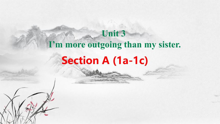 Unit 3 I’m more outgoing than my sister. Section A (1a-1c)课件(共24张PPT)