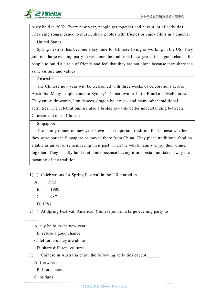 Module2 Unit1  语法与阅读 同步练习1（含答案）（外研版九年级上册）