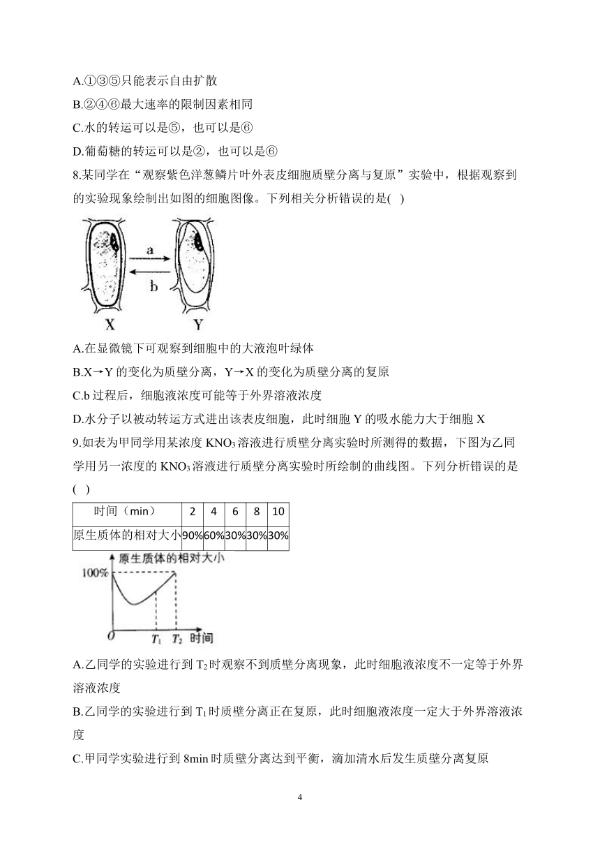 3.3物质通过多种方式出入细胞（含解析）——2023-2024学年高一生物学浙科版（2019）必修一课时分层练