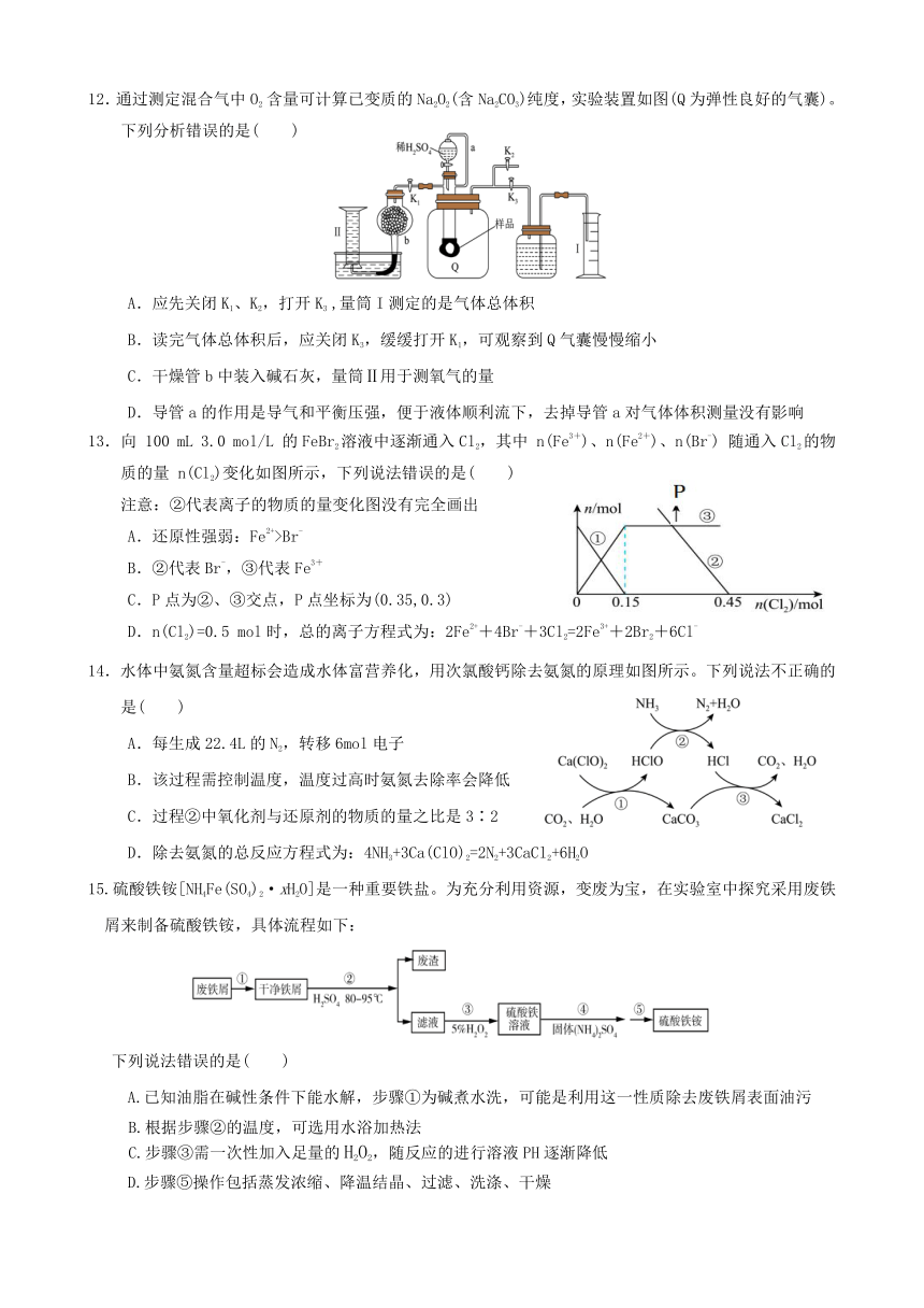 湖北省重点高中智学联盟2023-2024学年高一上学期12月联考化学试题 （含解析）