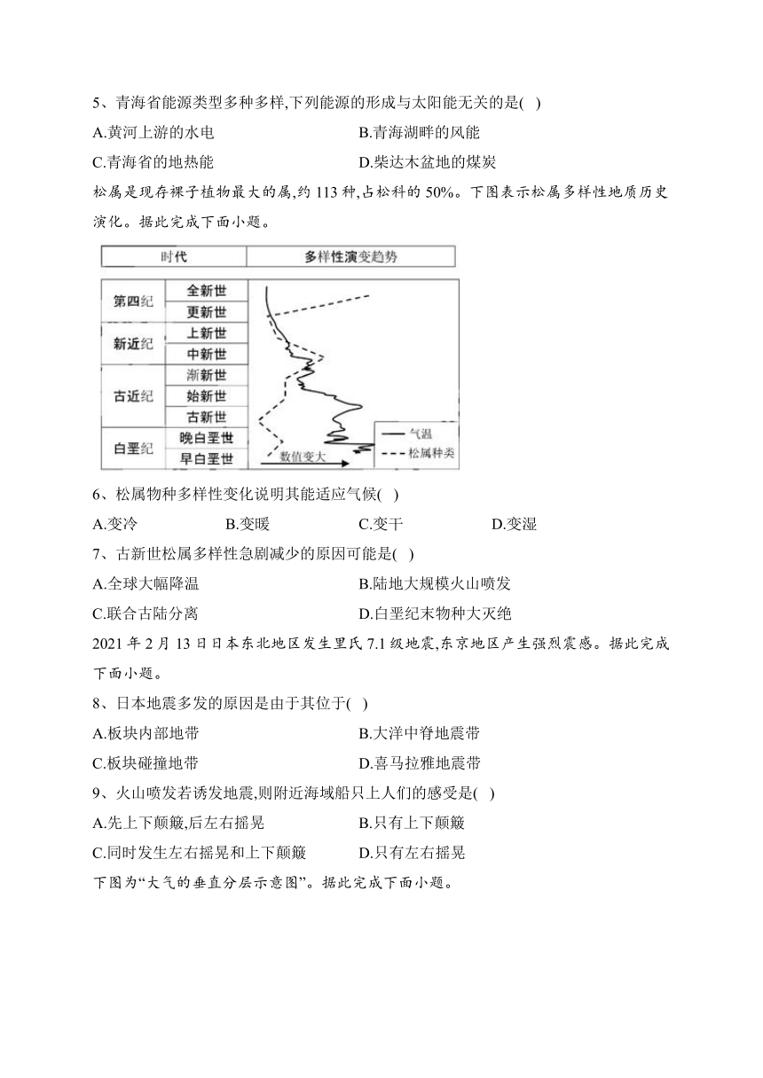 宁夏回族自治区平罗中学2022-2023学年高一下学期期末地理试卷（含解析）