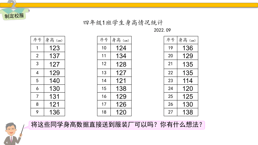 苏教版四年级上册数学 分段整理数据（教学课件）(共37张PPT)