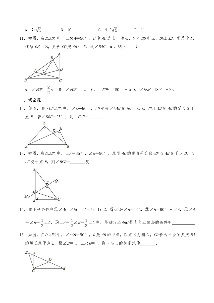 浙教版八年级数学上册试题 2.6 直角三角形（含答案）