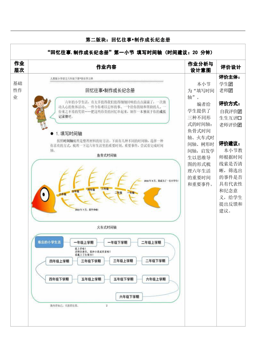 部编小学语文6年级下册第6单元作业设计