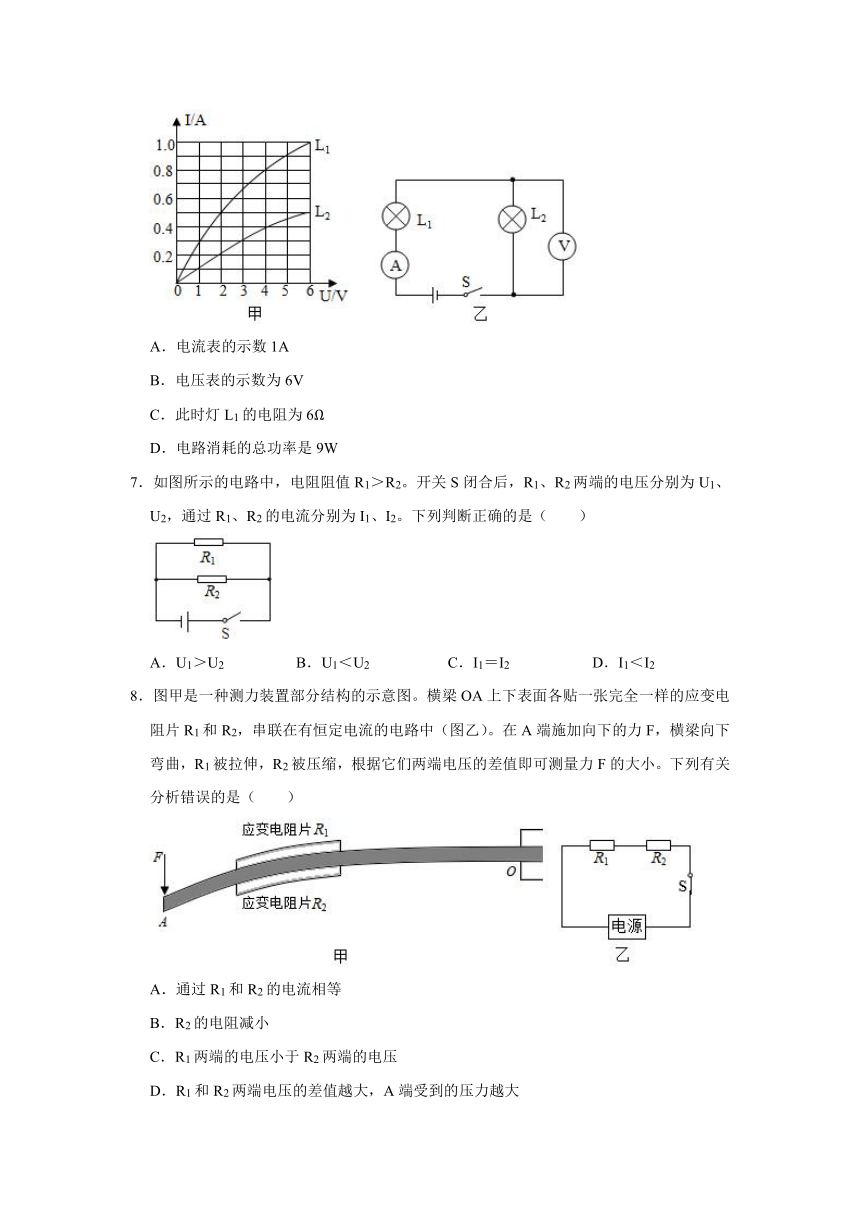 01欧姆定律的应用（选择题-基础题）（含答案）-沪科版九年级上学期期末物理知识点突破练习