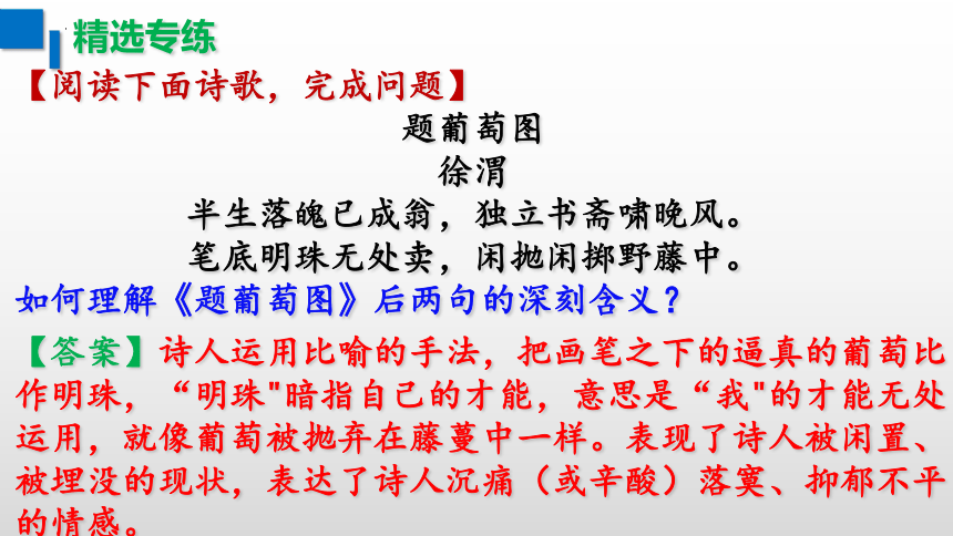 2024届高考语文一轮基础复习专项：诗歌鉴赏之句子含义专练 课件(共27张PPT)