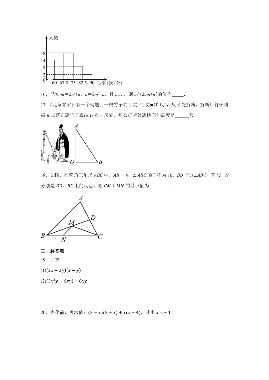 2023-2024学年华东师大版数学八年级上册期末复习训练卷（二）（无答案）